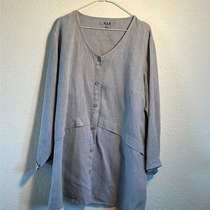 FLAX 100% natural linen Jacket. Lovely neutral. Easy fit, 3/4 sleeves
